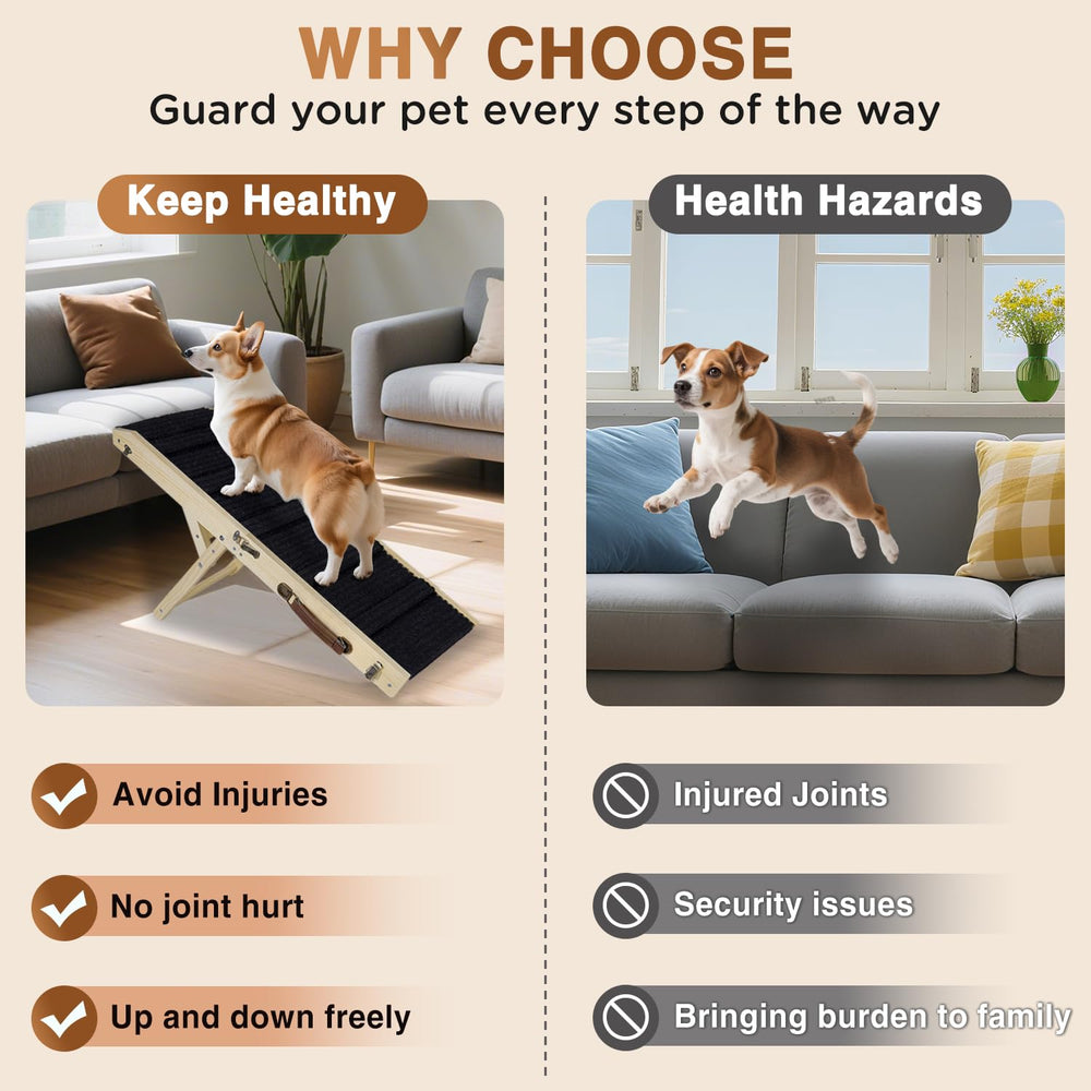 SweetBin rampa ajustable 20 pulgadas, ideal para perros pequeños con movilidad.