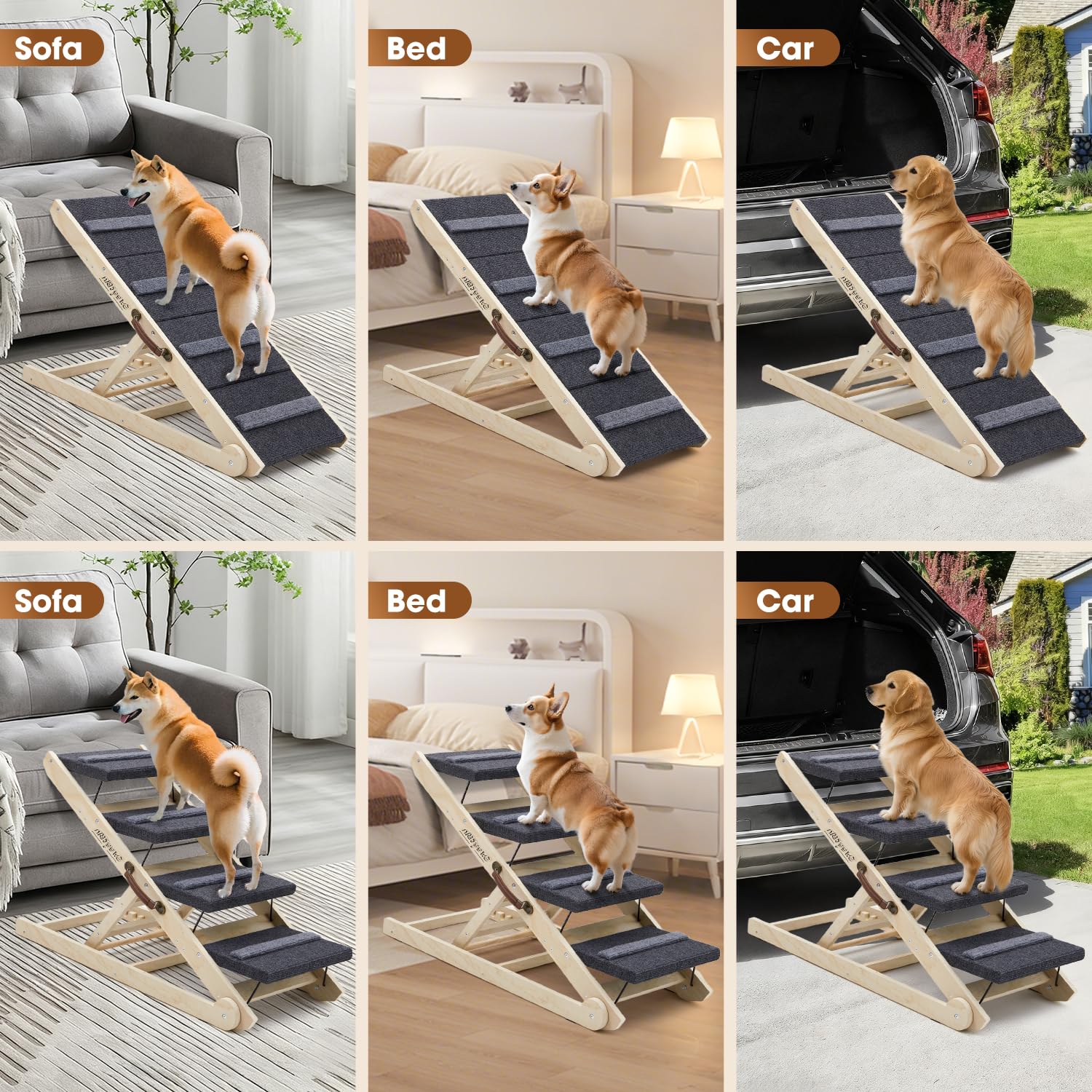 SweetBin rampa para perro capacidad de hasta 200 libras uso versátil.