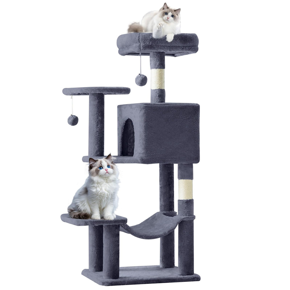 Sweetcrispy árbol para gatos 44 pulgadas, base estable y antivuelco para hogares activos.