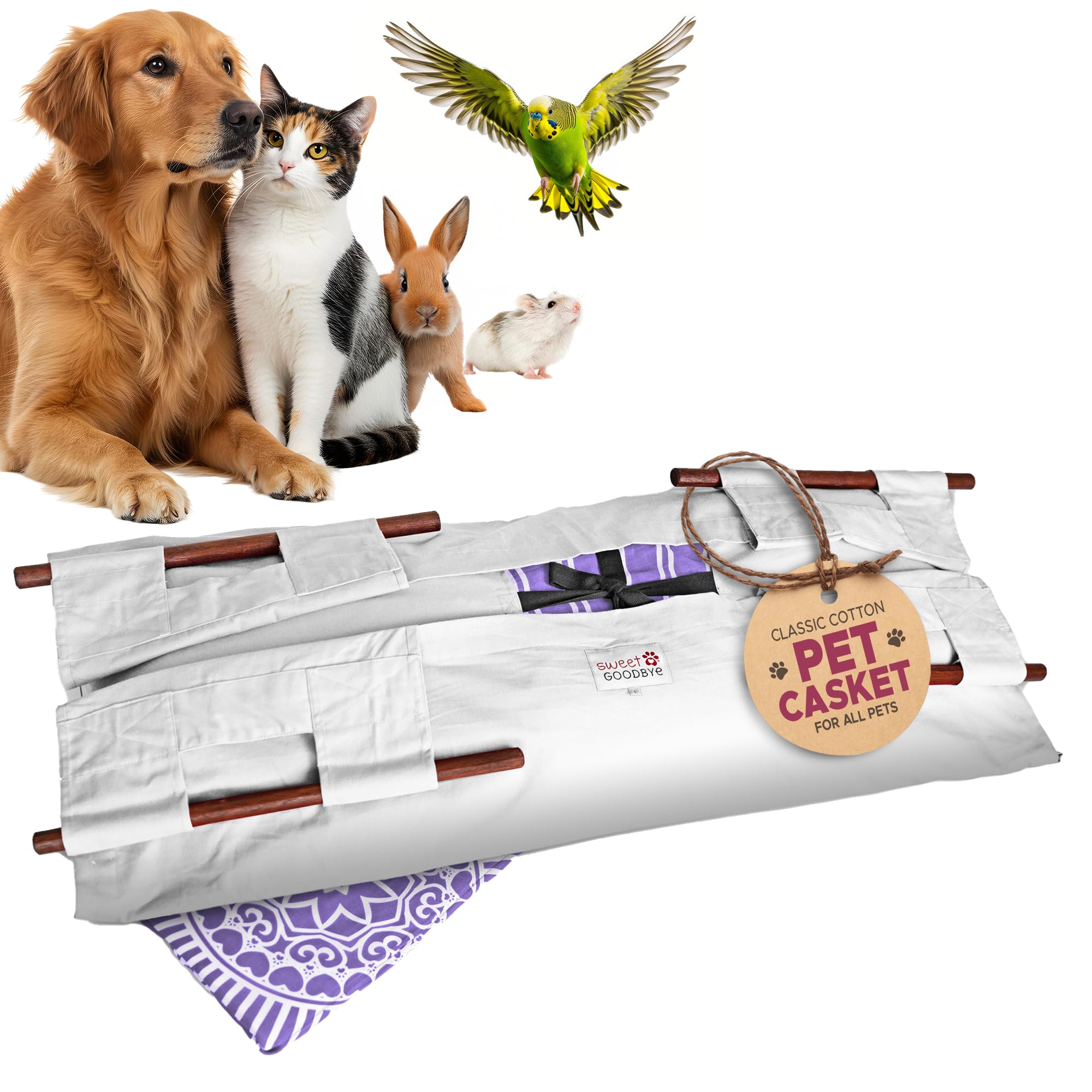 Sweet Goodbye Cocoon: funda de algodón suave para envolver a la mascota con dignidad