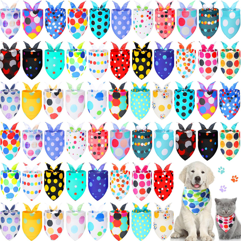 Sweetude bandanas para perro, paquete con lunares coloridos, ideal para estilo diario y fotos