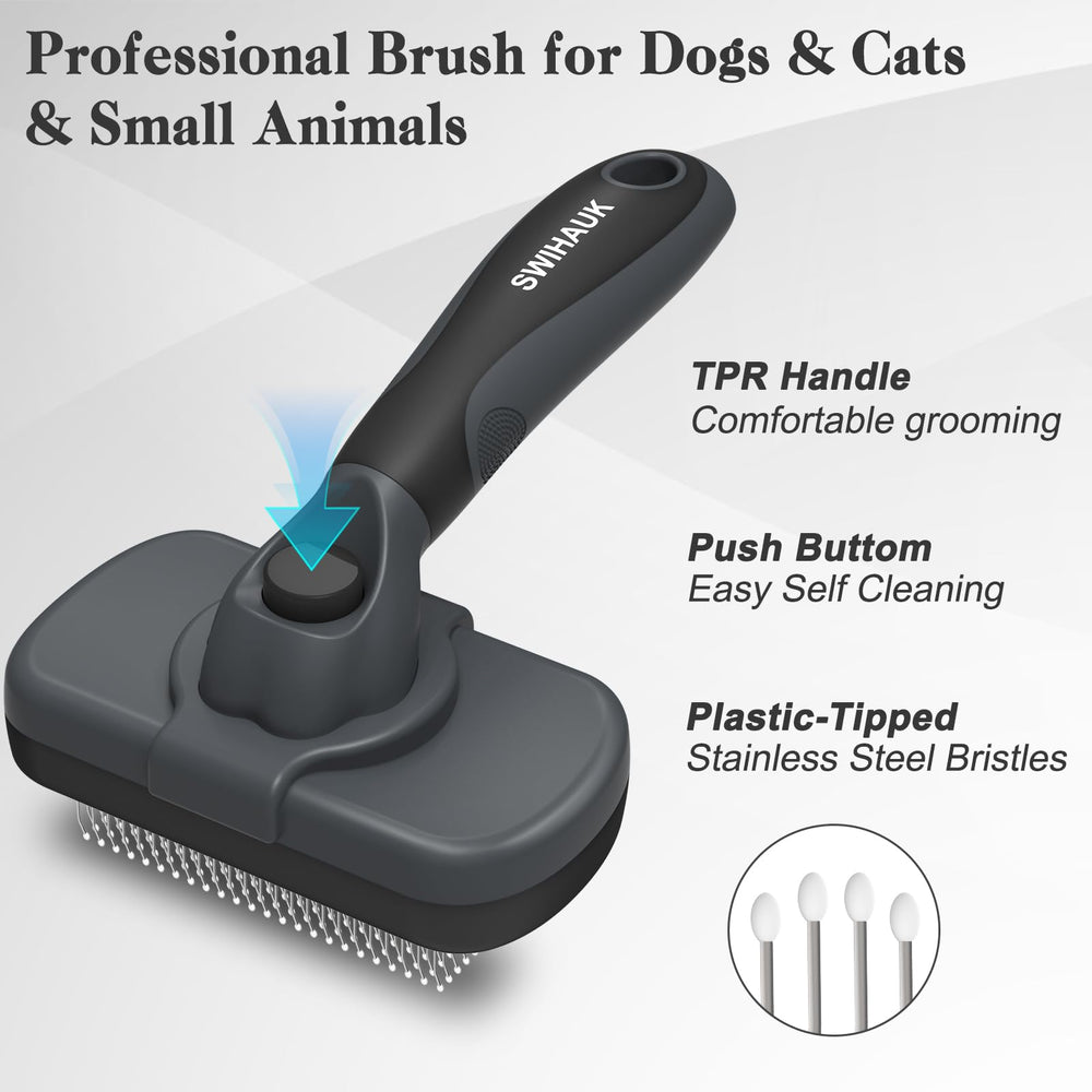 Swihauk cepillo deslanador, cabezal suave, ideal para la piel de las mascotas