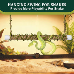 Swirge columpio aéreo para reptiles permite observación suave y divertida.