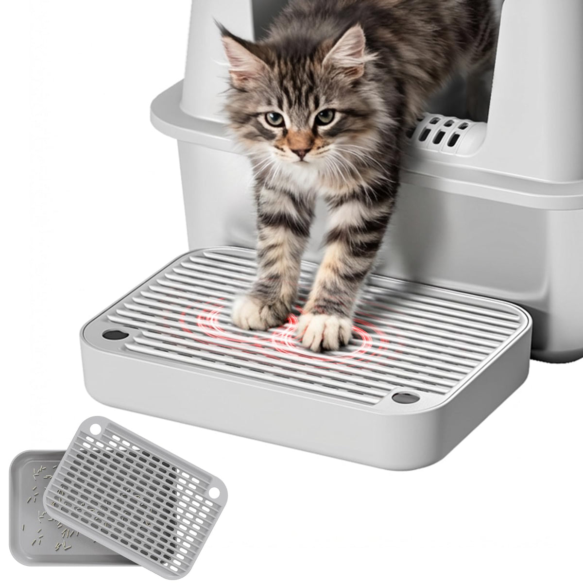SXBSXB rampa paso para caja de arena facilita acceso suave a gatos.
