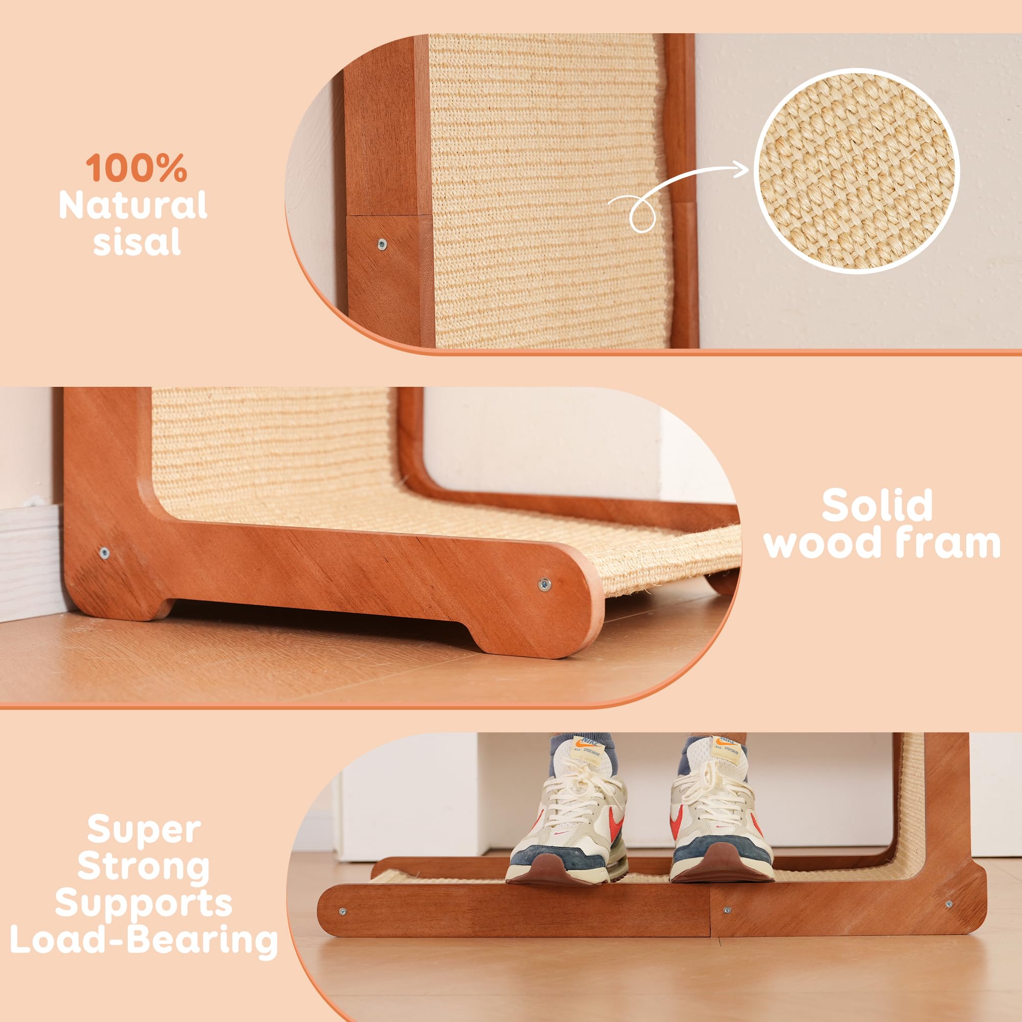 Sxtglxr estructura de madera natural, rasca-gatos con textura agradable
