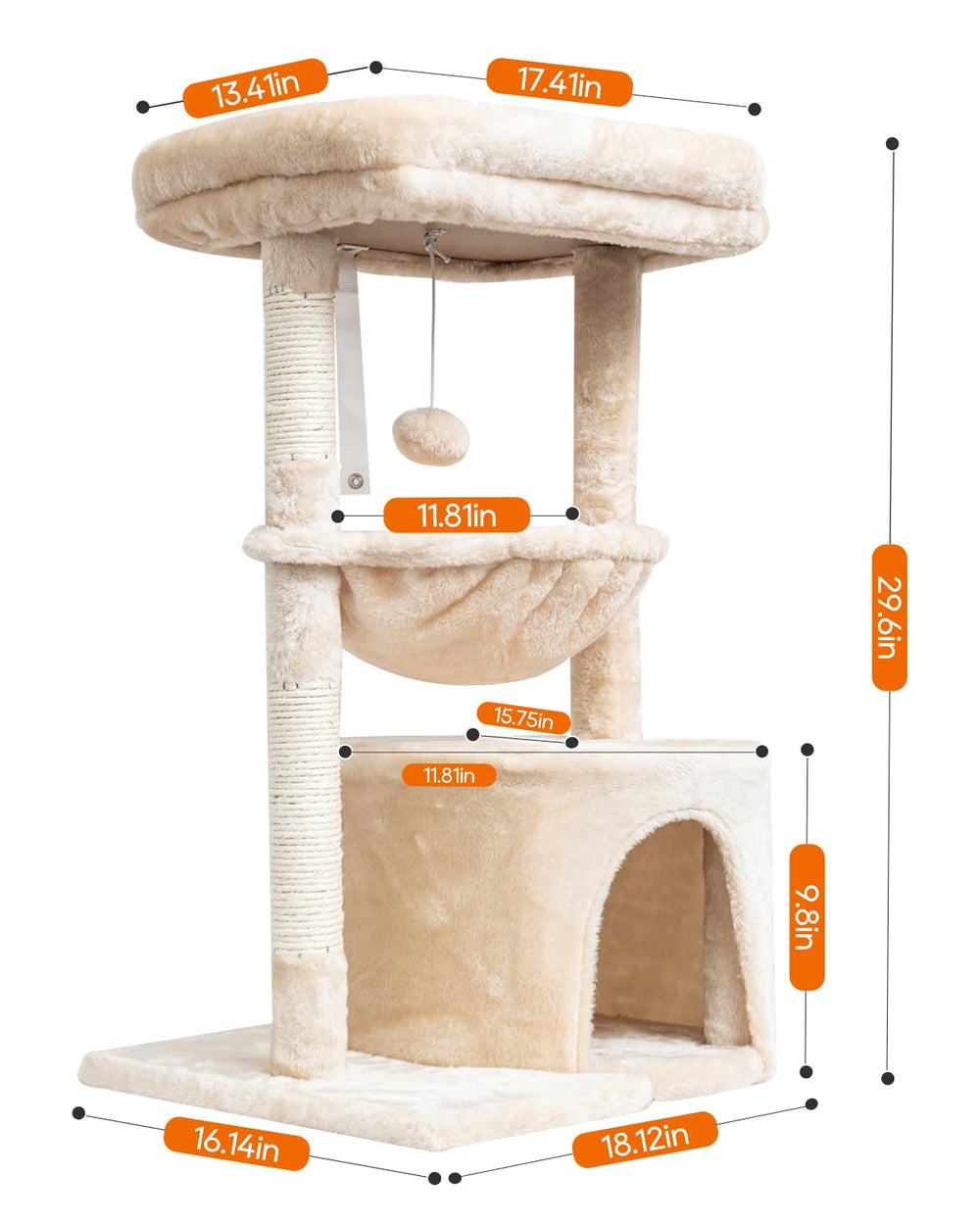 syandlvy arbol gatos pequenos cesta lounger beige, refugio cómodo para siestas
