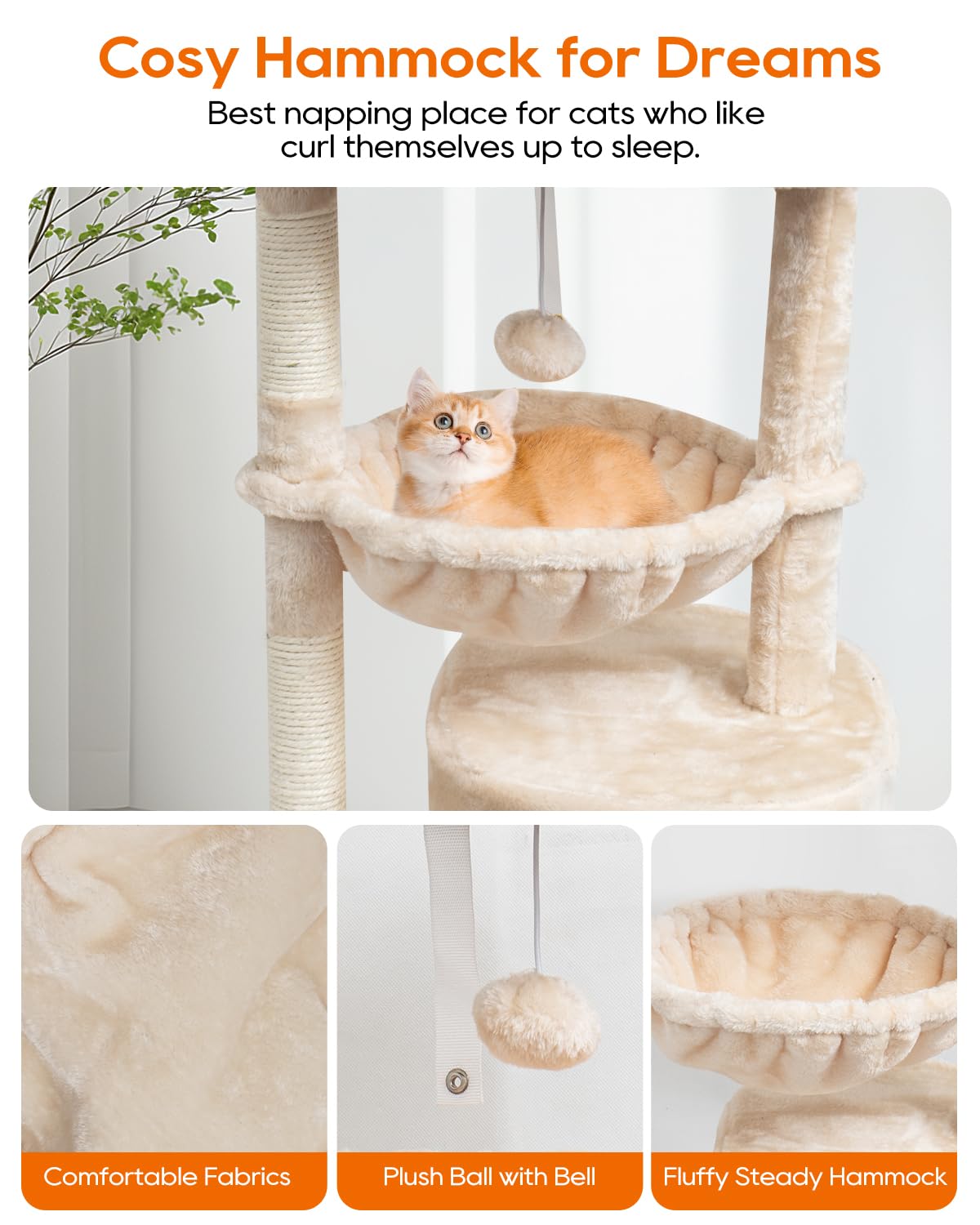 syandlvy arbol gatos pequenos postes rascar sisal natural, protege muebles