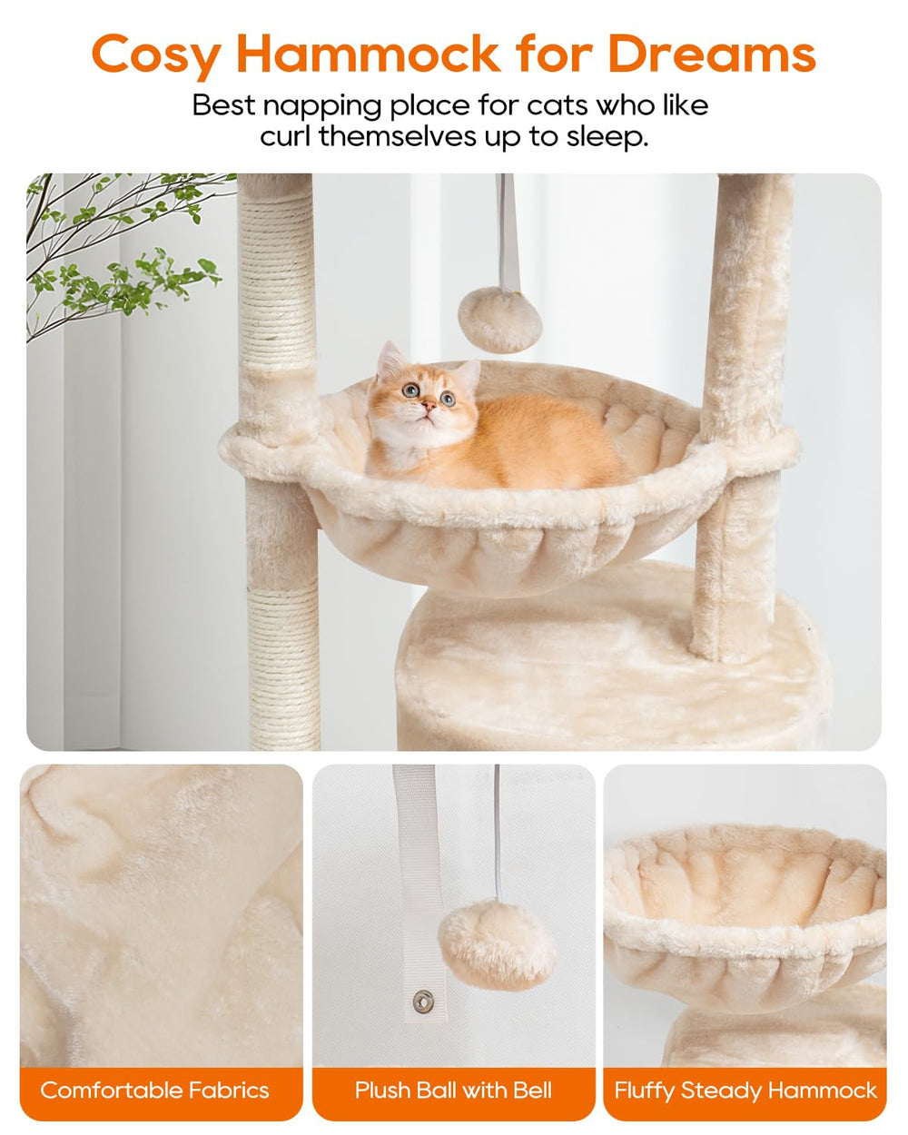 syandlvy arbol gatos pequenos postes rascar sisal natural, protege muebles