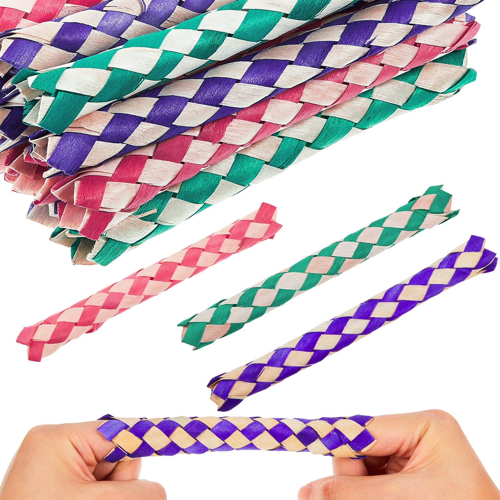 Trampa de dedos Syhood en bambú, 24 piezas multicolor para juego seguro.