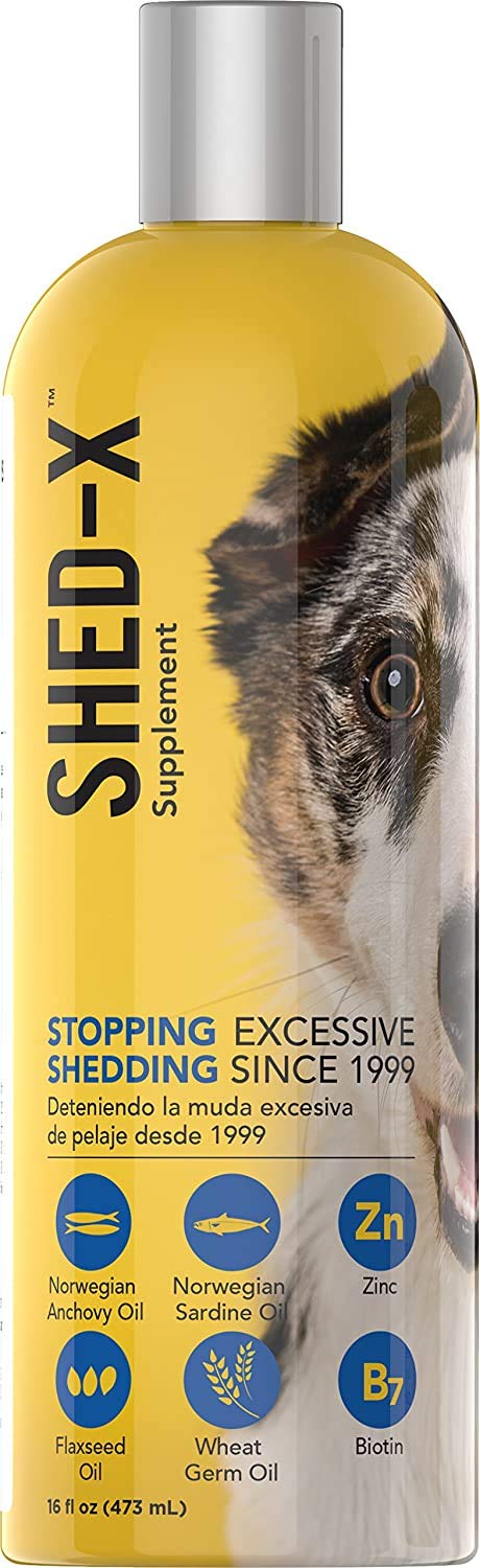 SynergyLabs Shed-X en botella, apoyo diario para un pelaje saludable y menos desprendimiento