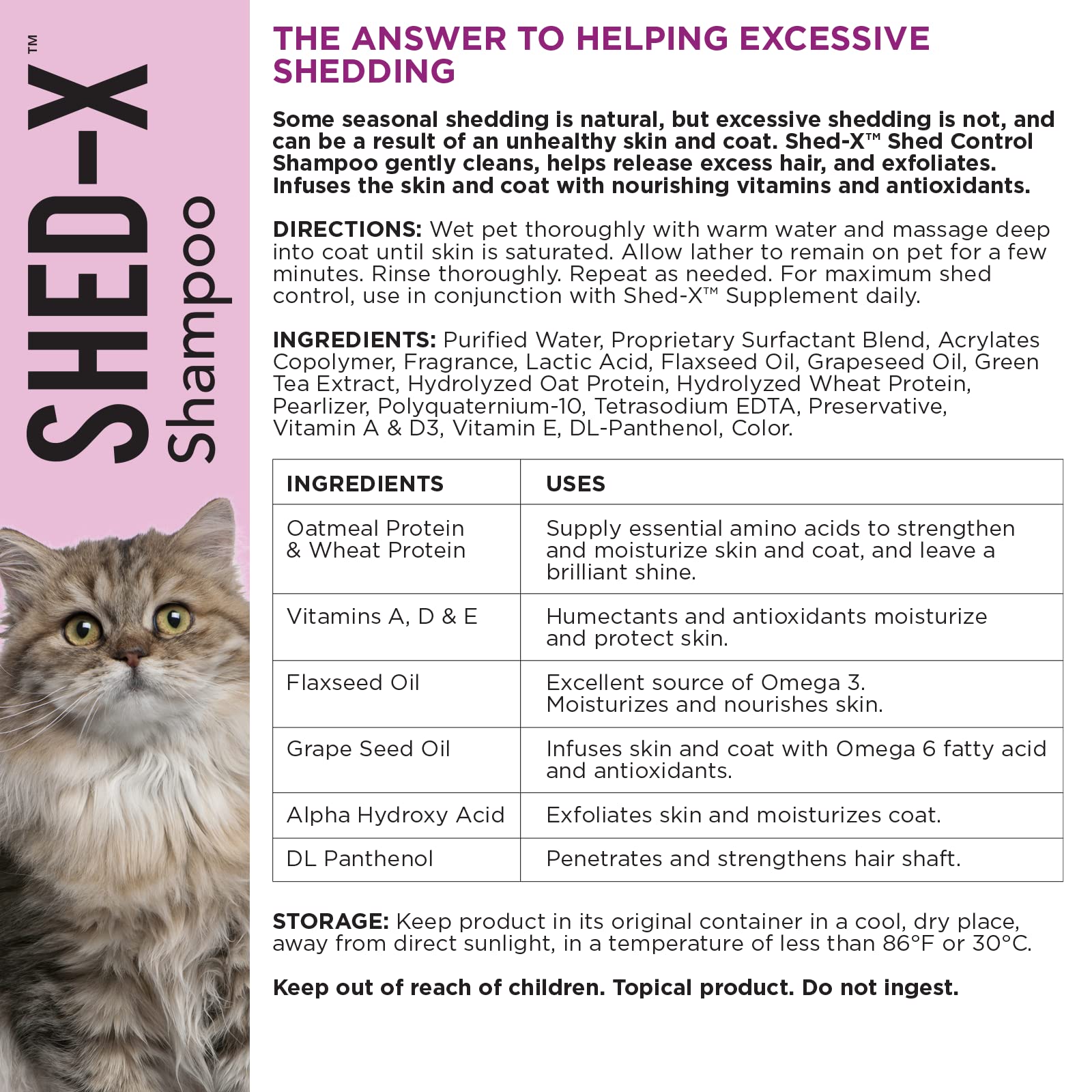 Shed-X: masaje profundo para nutrir el manto y cuidar la piel del gato