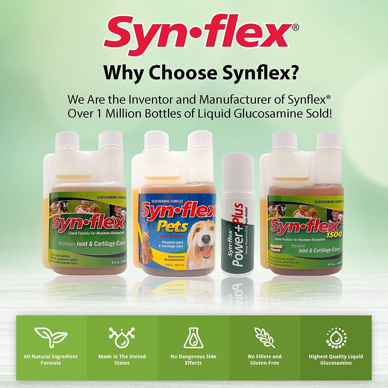 Synflex, hecho en EE. UU. con calidad farmacéutica para mascotas.