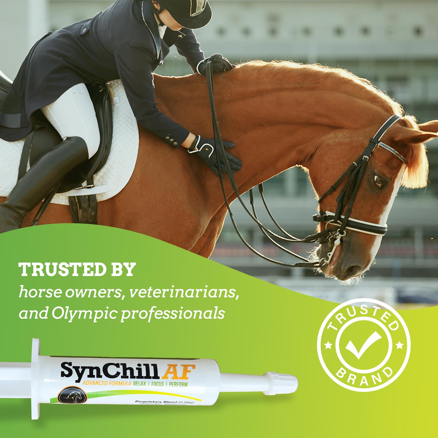 SynNutra Equine SynChill AF gel apto para competencias sin sedación