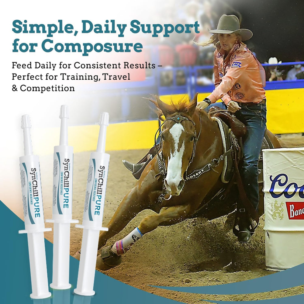 SynNutra Equine SynChill, ingredientes-planta, fórmula limpia para uso diario.