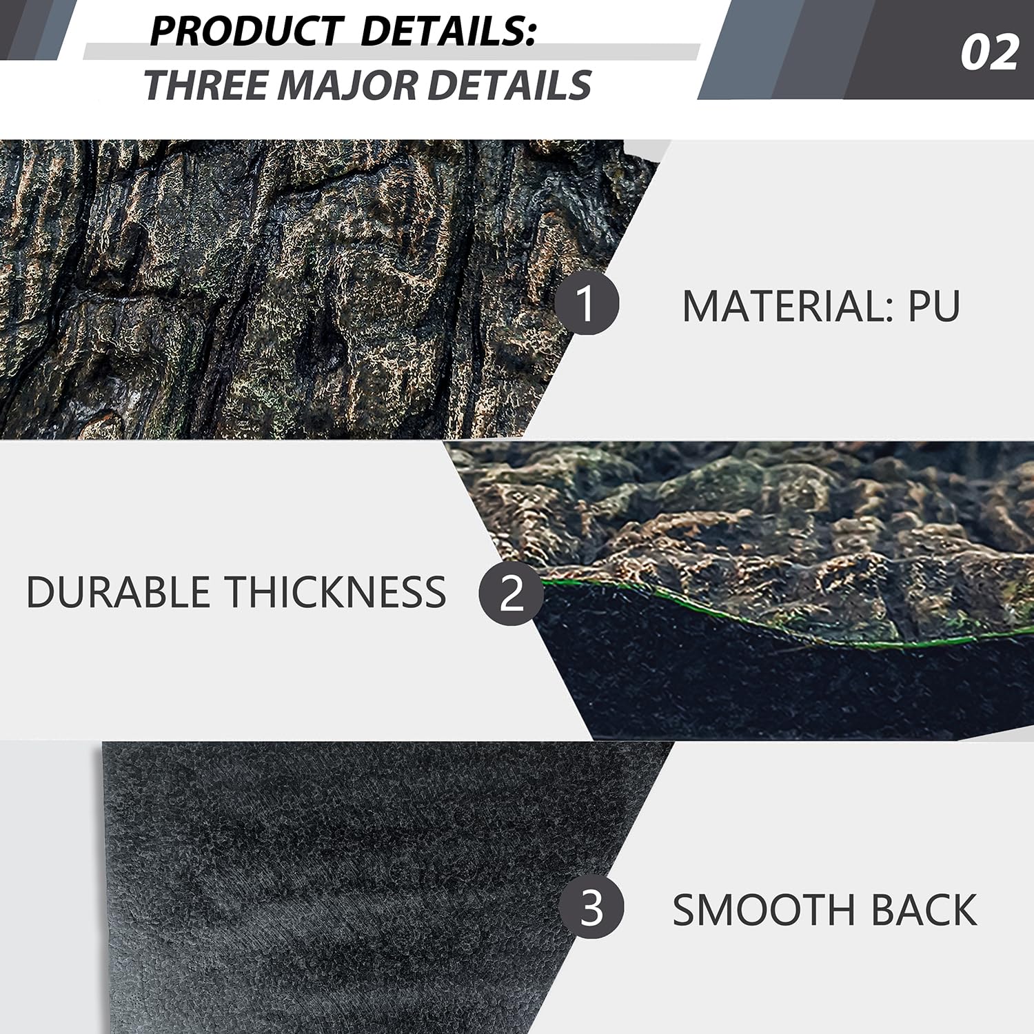 Sysmashing fondo rocosa para anfibios: decoración versátil en el tanque.