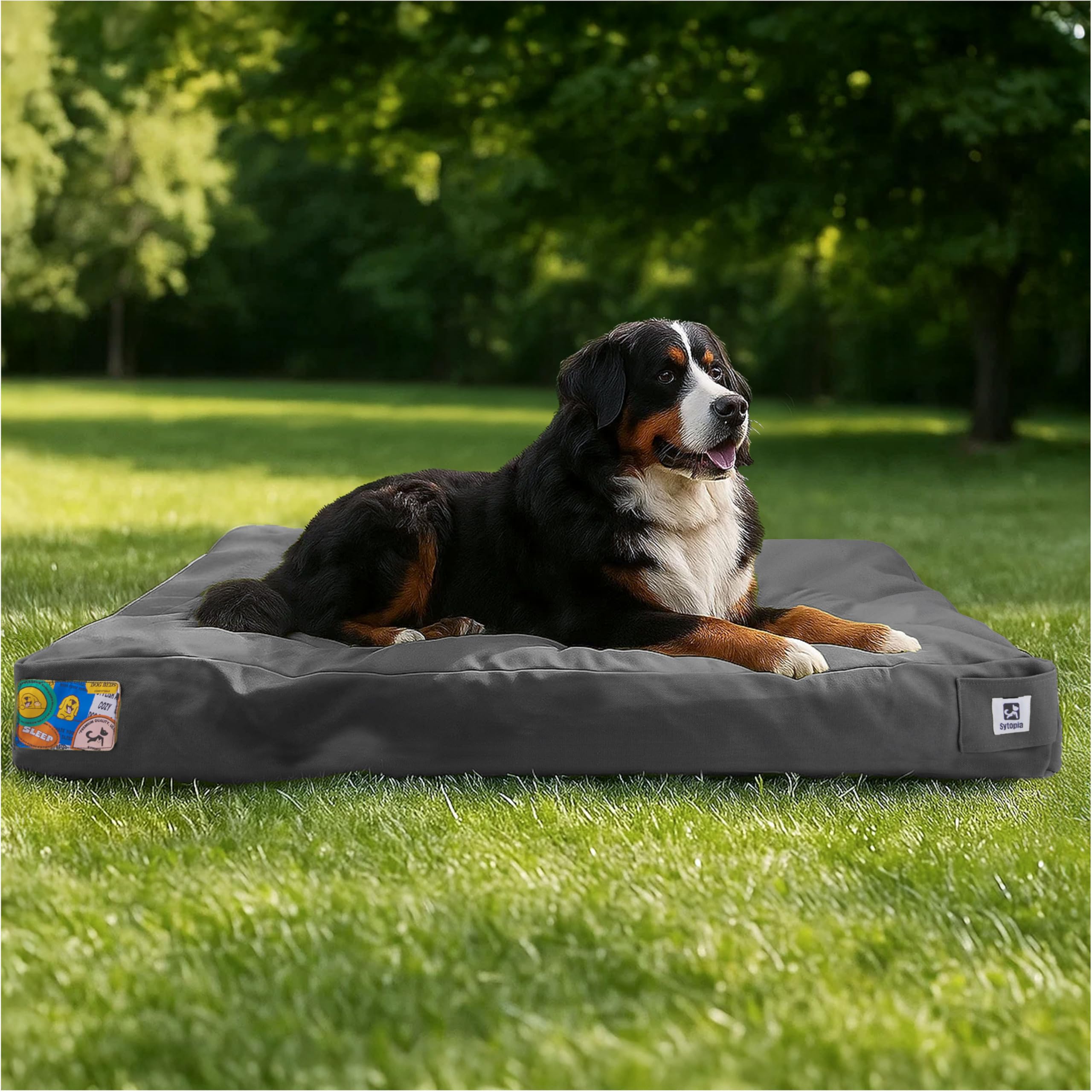 Cama Sytopia de canvas exterior 47 pulgadas, ideal para patio.