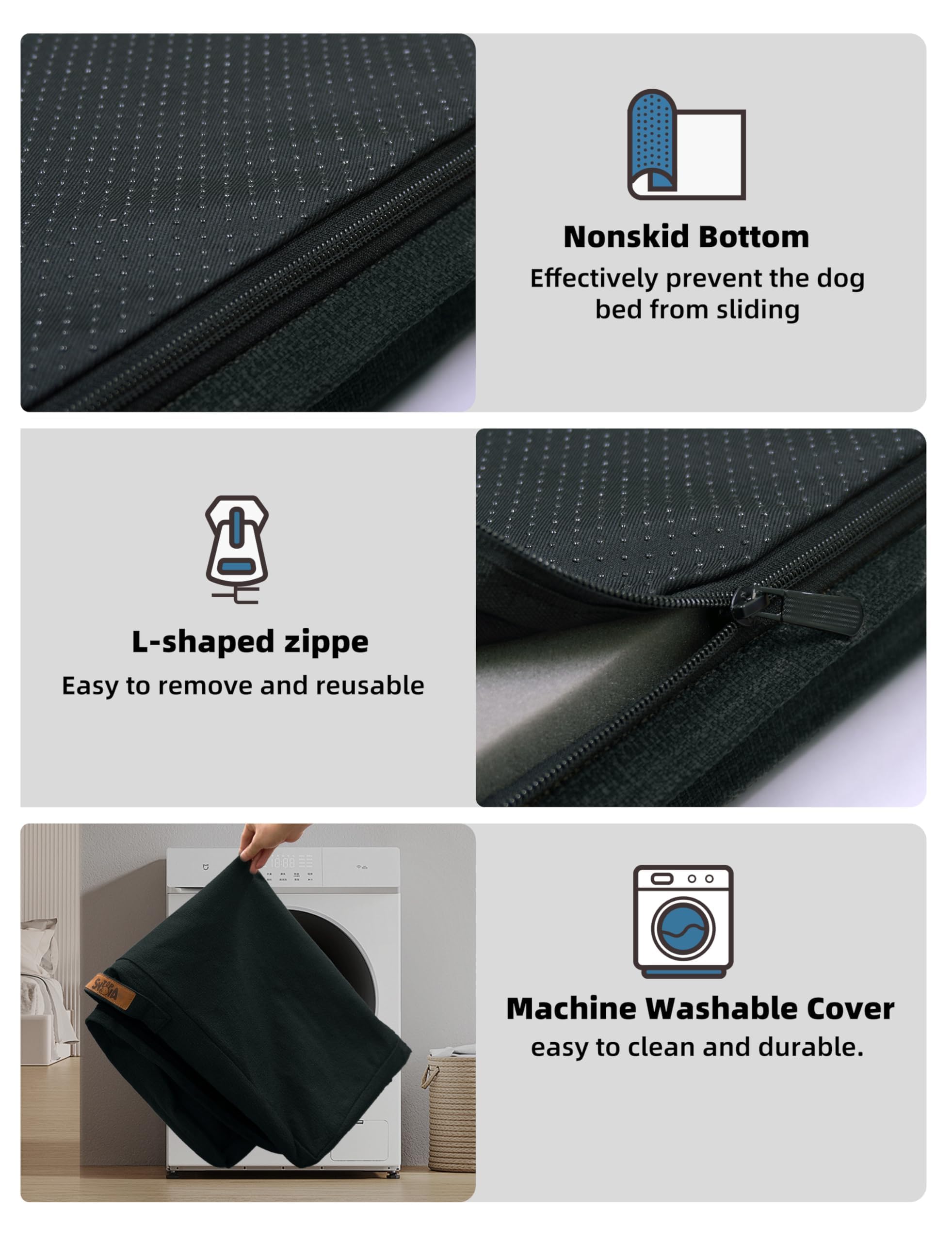 Textura suave y materiales sostenibles para mayor confort.