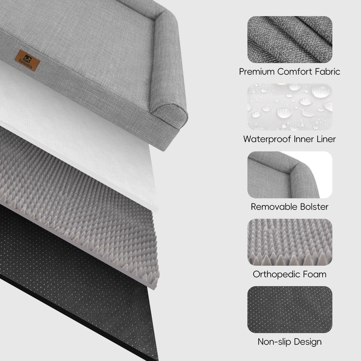 Forro interior impermeable que protege la espuma ante derrames