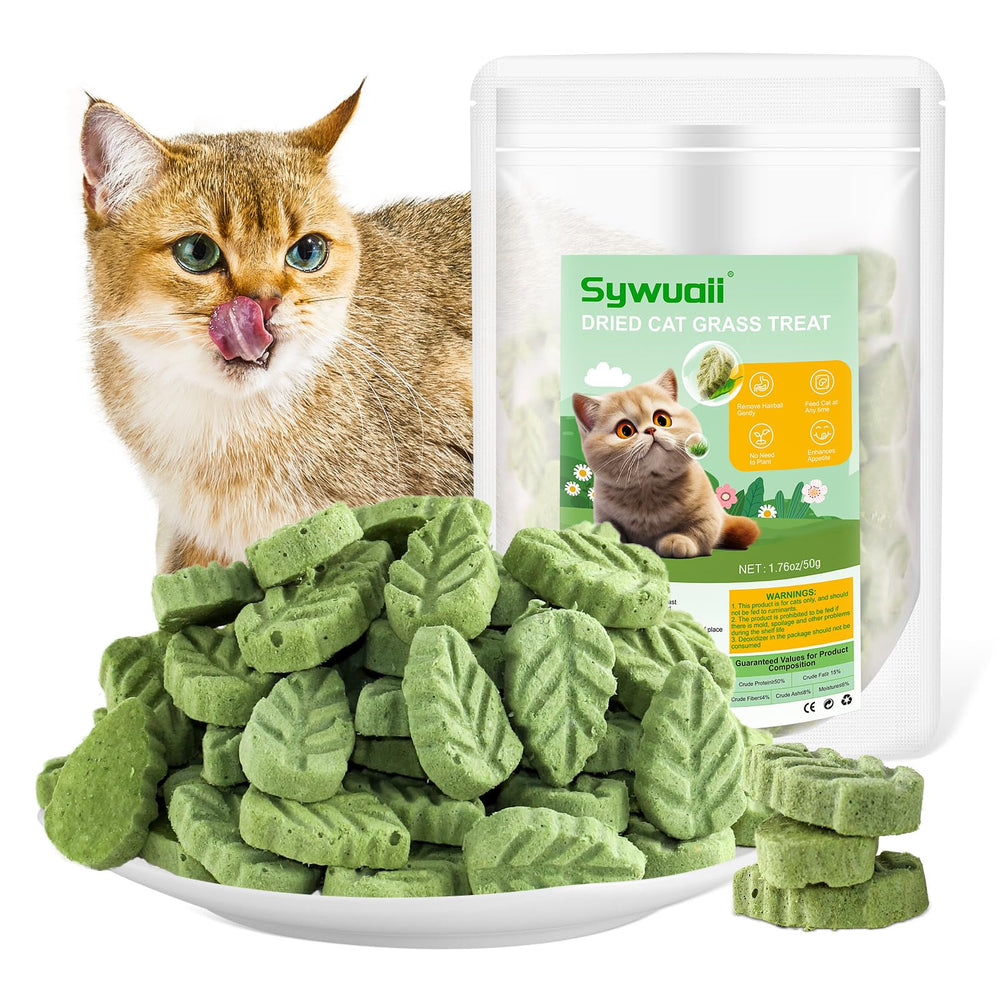 Golosinas SYWUAII de hierba para gatos con palito dental y masticación.
