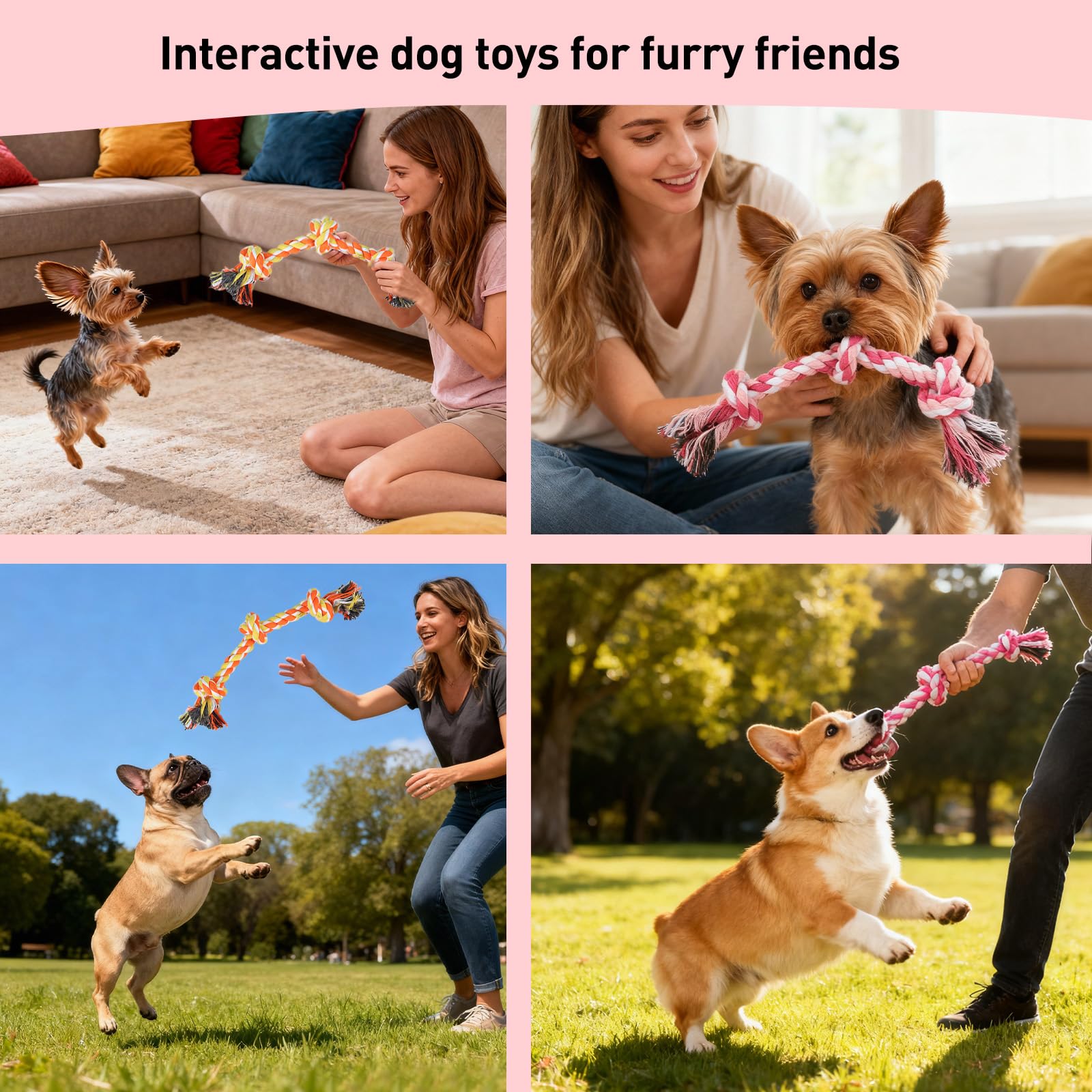 SZEE juego de tira para perros pequeños, energía y entretenimiento