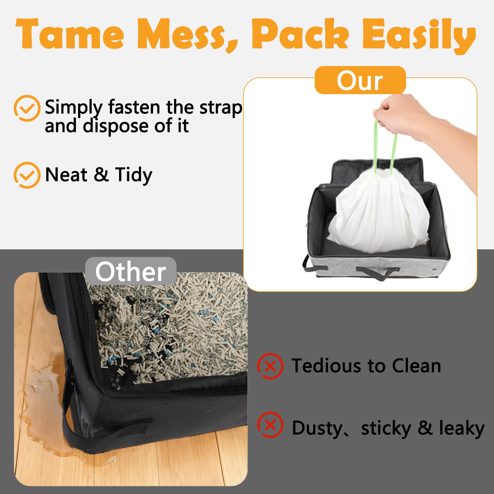 SZEE caja de arena para gatos apta hasta 15 lb, cómodo de usar
