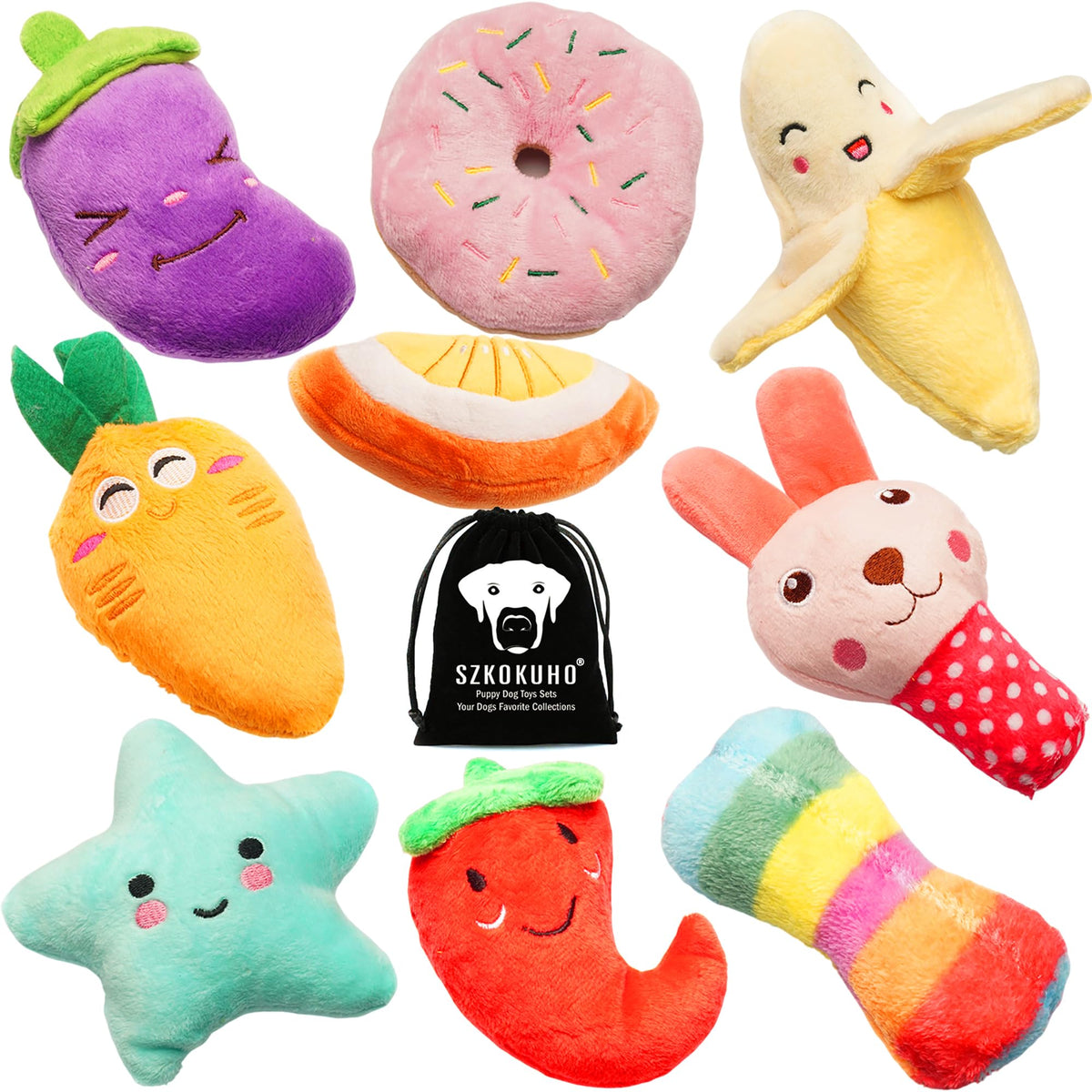 SZKOKUHO estrella: juguete suave para morder y entretener a perros pequeños.