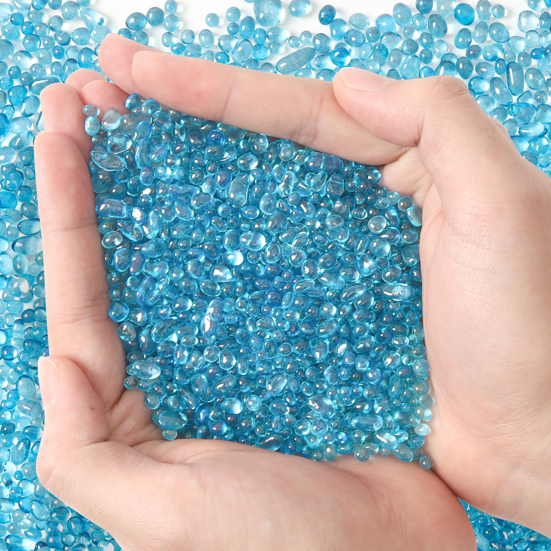 Piedras azules T4U para acuario, 4-6 mm, color vibrante y acabado liso.