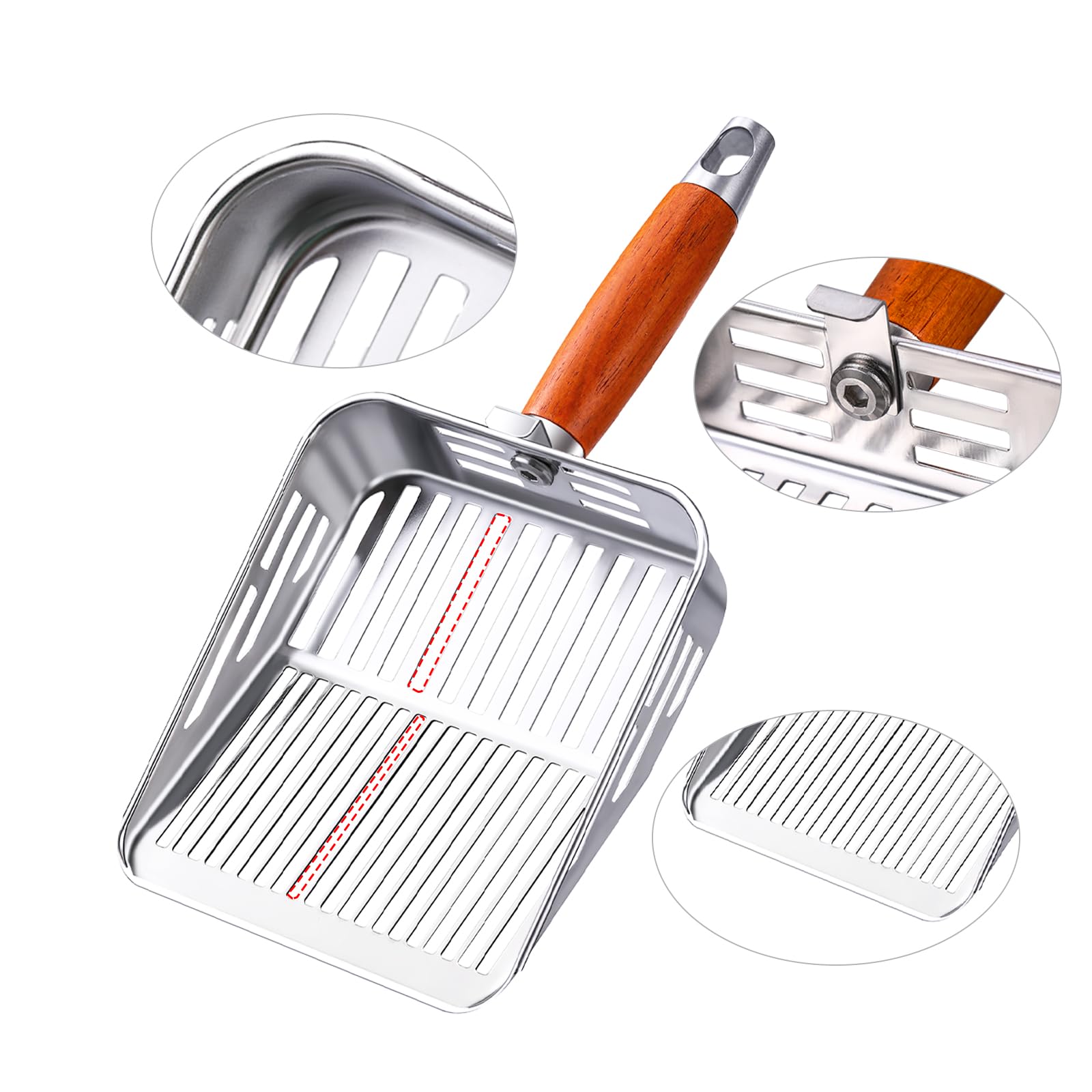 TabifurKitc raspador de arena para gato en acero inoxidable 304, una pieza y sin soldaduras.