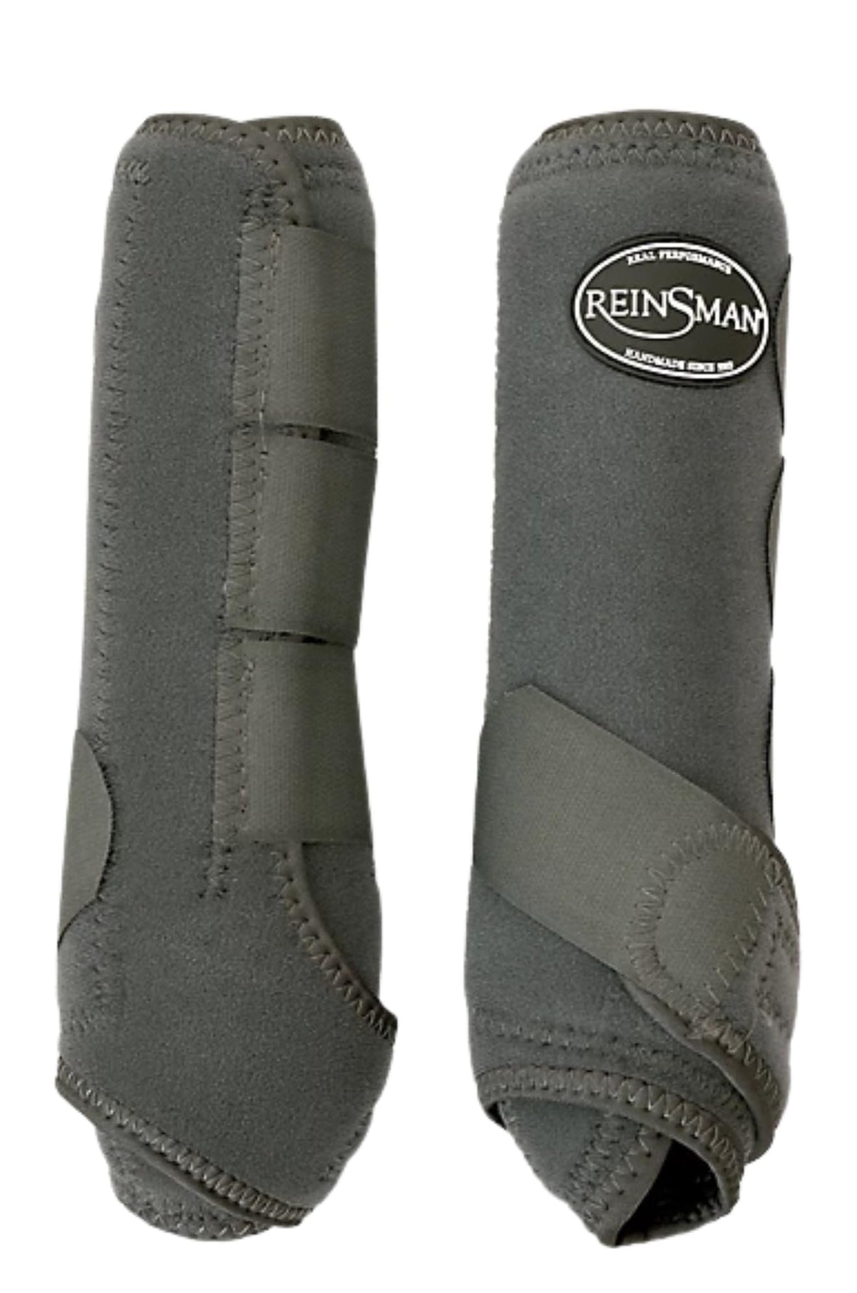 Reinsman Sport Boots de Tack Shack Ocala, talla mediana, color gris cuadriculado, protección y ventilación.