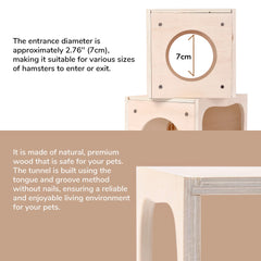 Tafit Madera natural sin clavos, construcción duradera para roedores curiosos.