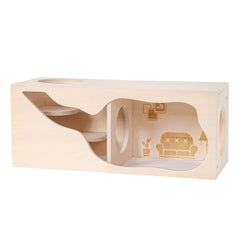 Tafit Refugio de hamsters de madera en sala, refugio natural para explorar y descansar.