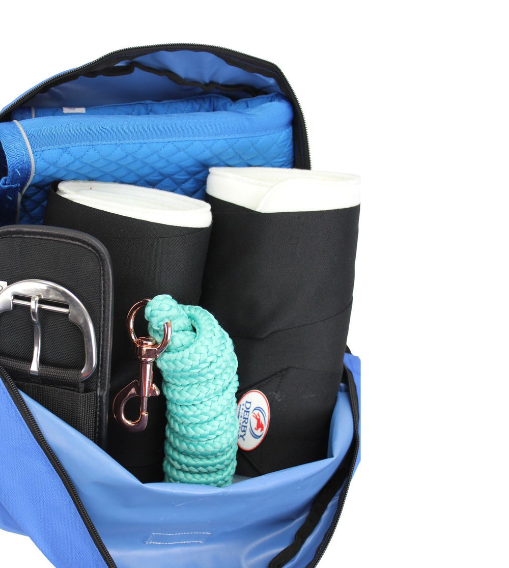 Tahoe Tack bolsa porta-cuerdas detalle turquesa que resalta estilo y uso práctico.