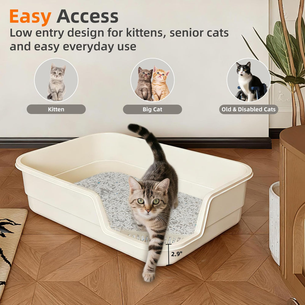 TAILRYTH caja extragrande con entrada baja ofrece amplio espacio para varios gatos.
