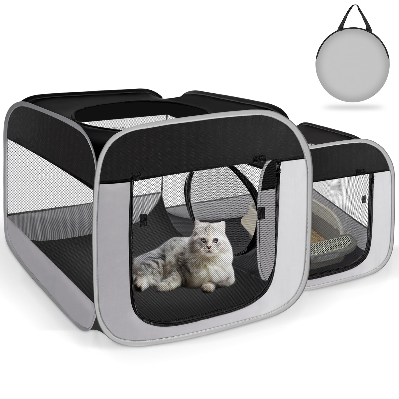 TailTastic gran playpen para gatos, uso interior y exterior, espacio seguro y cómodo.