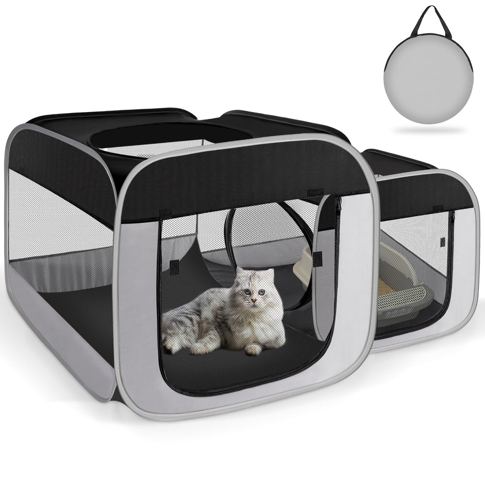 TailTastic gran playpen para gatos, uso interior y exterior, espacio seguro y cómodo.