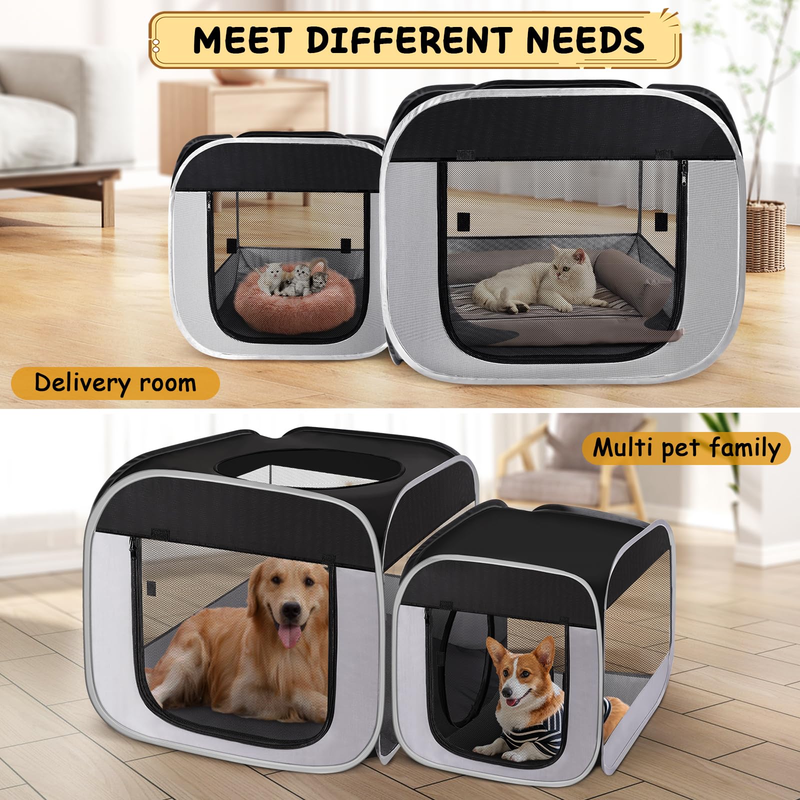 TailTastic playpen portátil con bolsa de transporte para viaje y guardado.