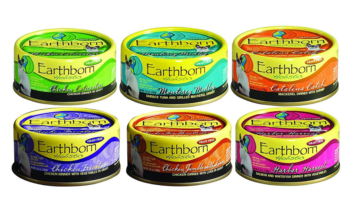 Talmo Earthborn, lata para gato de 5,5 oz, opción sin granos para alimentación húmeda.