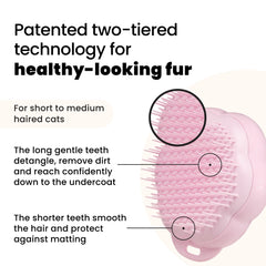 Tangle Teezer tecnología de dos niveles de dientes para deslanado profundo sin tirones.