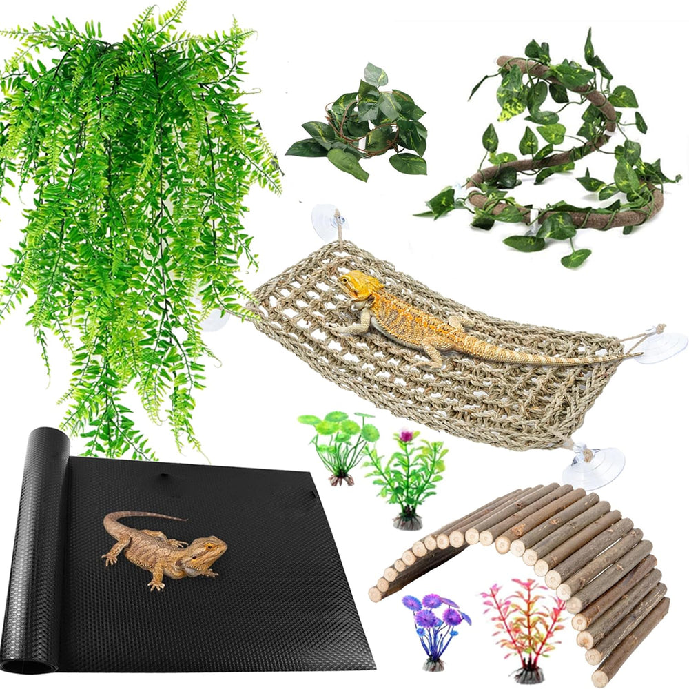 TankMatDecor tapete para dragón barbudo, superficie antiadherente que facilita la limpieza del terrario.