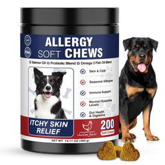 Taraxa masticables para perros: bote frontal, apoyo al cuidado de la piel.