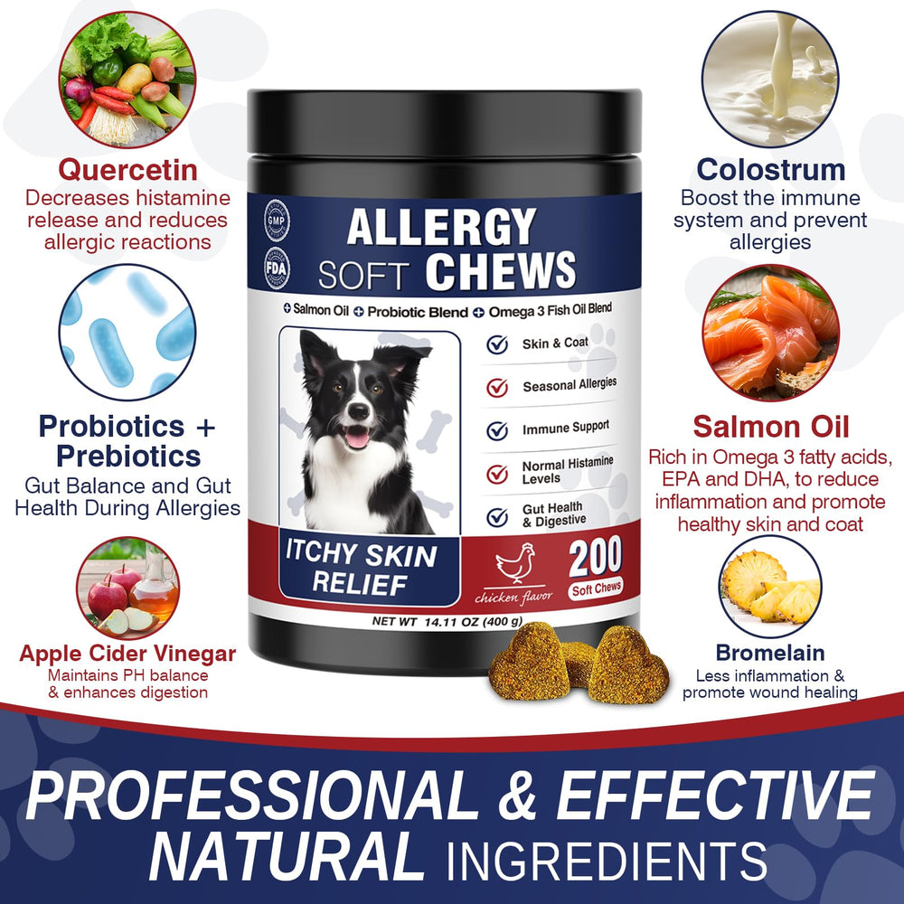 Taraxa masticables para perros: contiene omega-3 y quercetina para la piel.