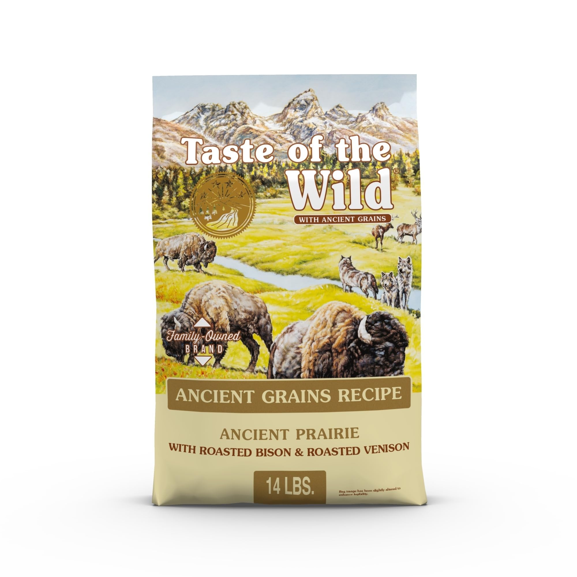 Taste of the Wild bisonte y venado asados para perros, sabor y proteína de calidad.