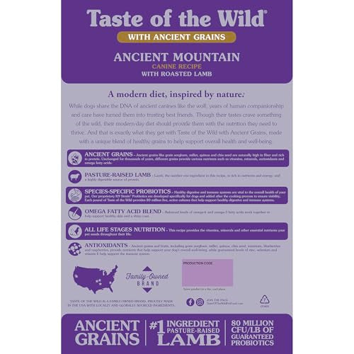Taste of the Wild Proteína real de cordero, opción de alto valor nutricional.