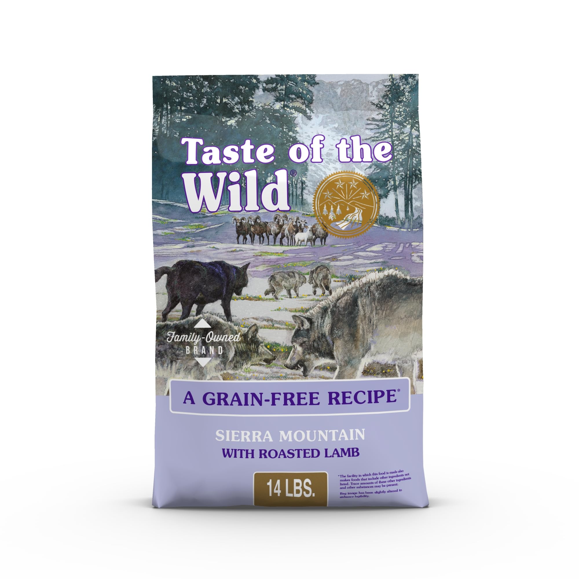 Taste of the Wild Sierra Mountain con cordero asado en croquetas para perros activos.