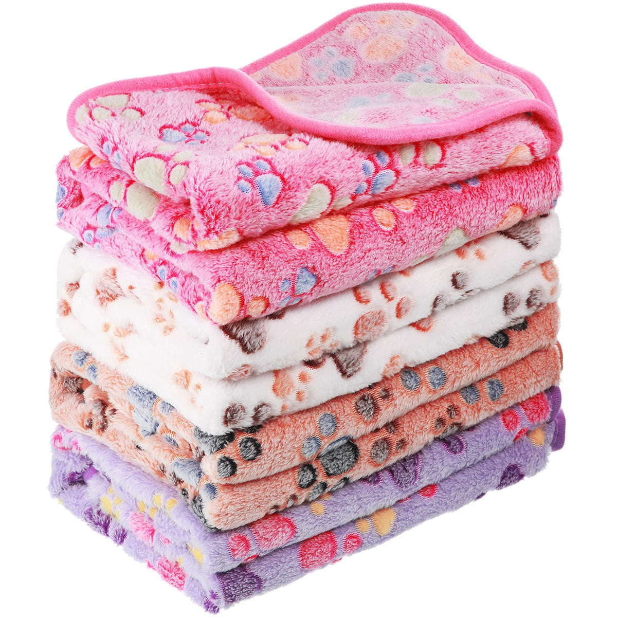 Tatuo couverture empreintes-pattes blanche, douce et chaude pour animaux.