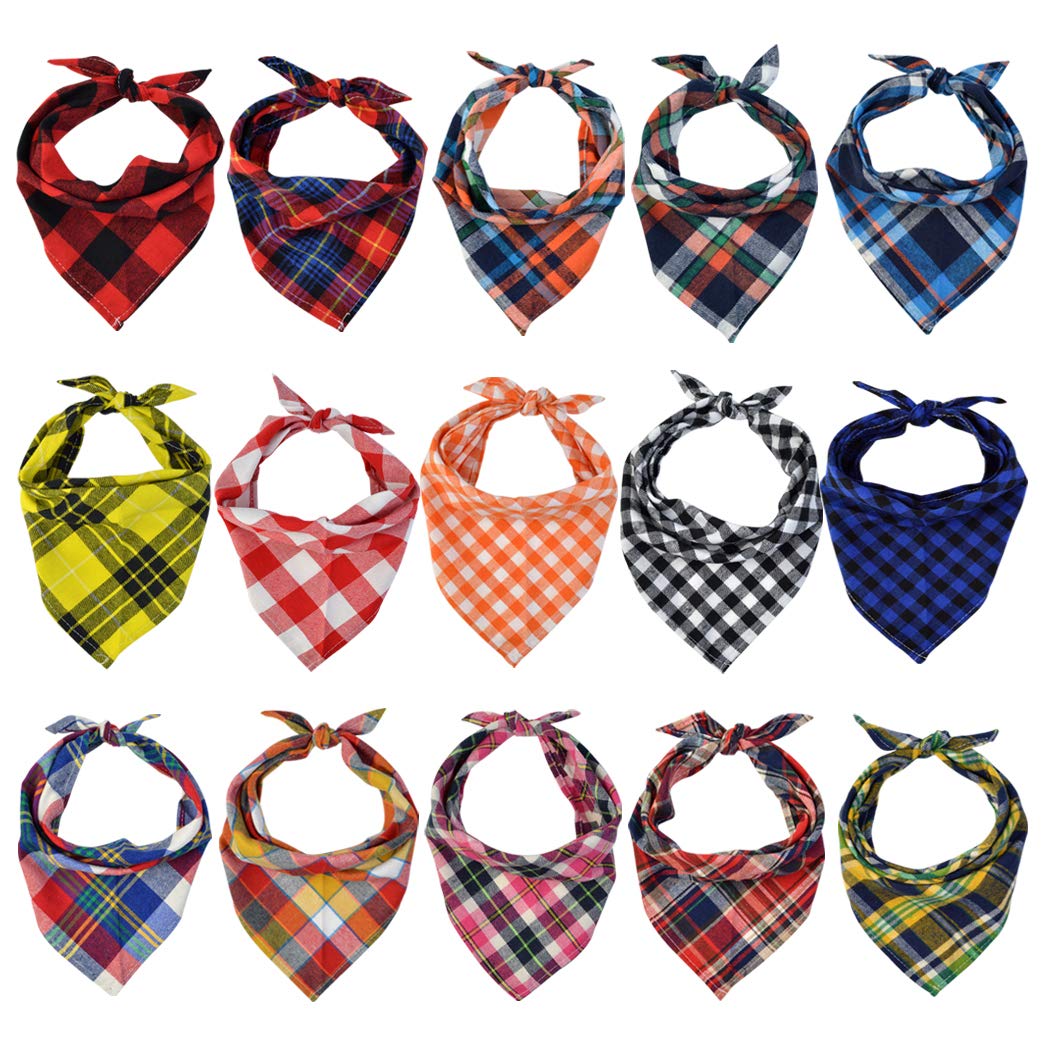Bandanas Tayfremn para perros, cuadros coloridos, ideal para lucir elegantes en paseos diarios.