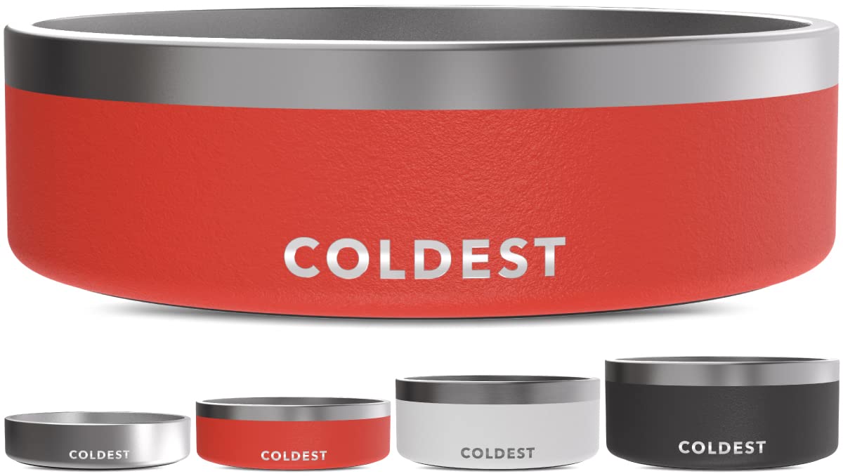 Tazón Coldest Water para perros con aislamiento triple y acero inoxidable.