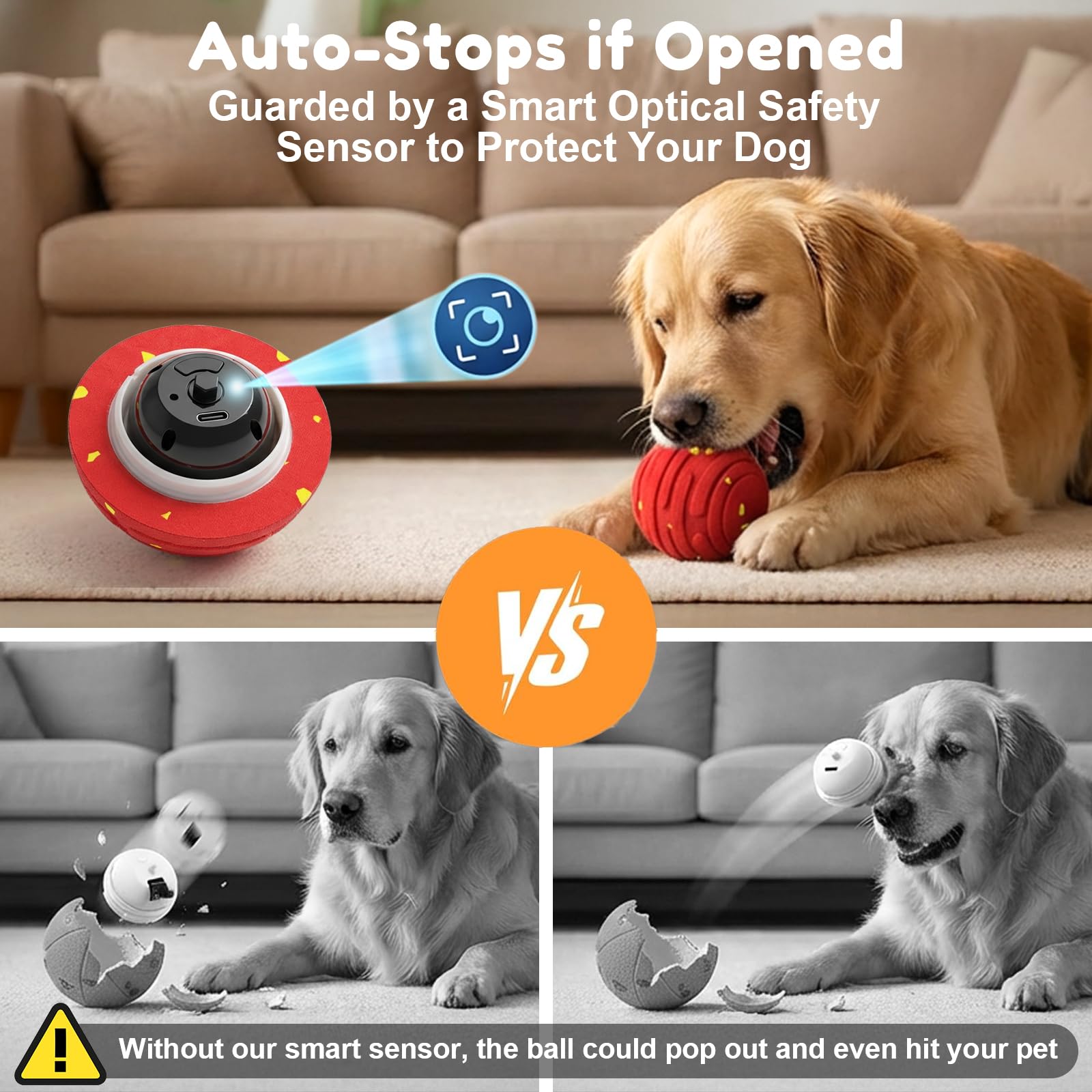 Bola TBC PET, impermeable IPX6 para uso en interior y exterior.