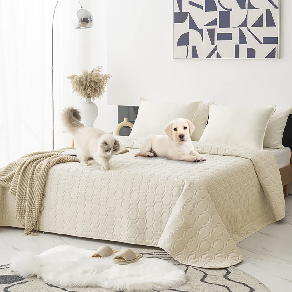 Tcksstex cobertor perro impermeable 82x82 marfil protege muebles