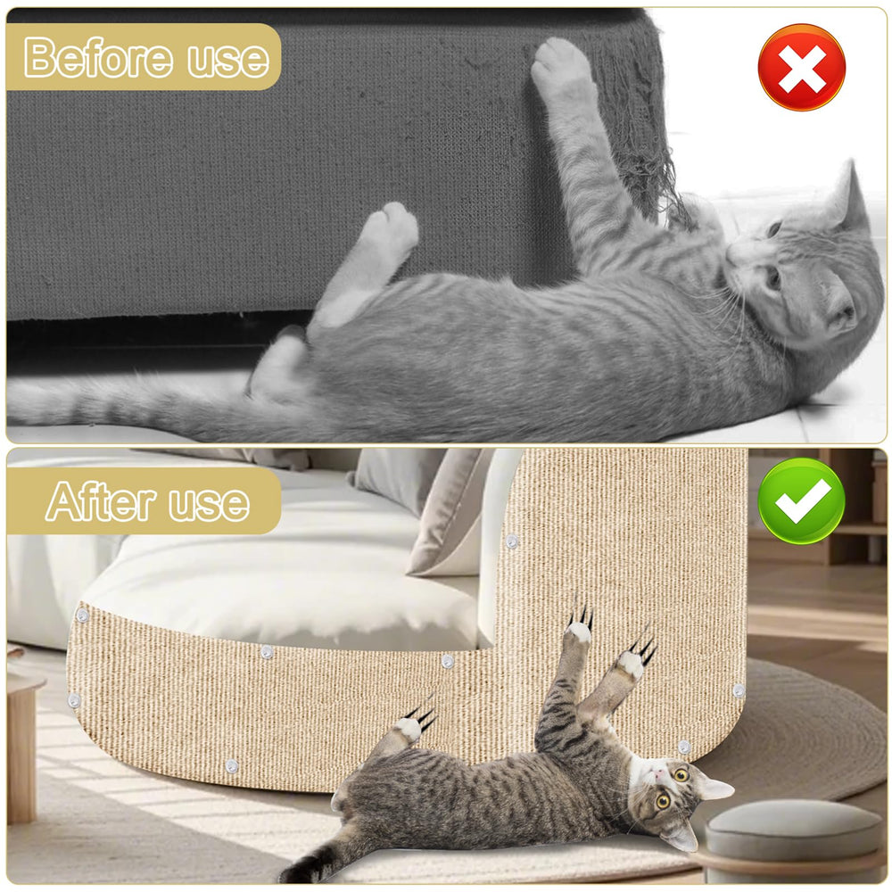 TEBANTY tapete de uso doble beige para gatos y muebles